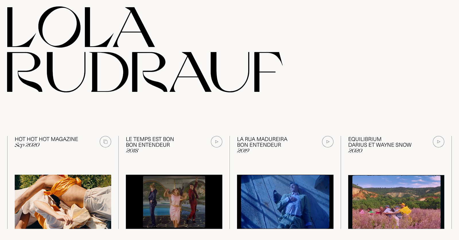 Lola Rudrauf website - Fonts In Use